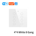 Tuya WiFi Smart Switch Brazil Standard 4x4 Size Touch Sensor 4/6/8 Gang Wall Light Switch Voice Control By Alexa Google Home