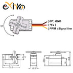 1-10pcs MG90S Servo All Metal Gear 9g SG90 Upgraded Version For Helicopter Plane Boat Car Trex 450 RC Robot 180/360 Degree