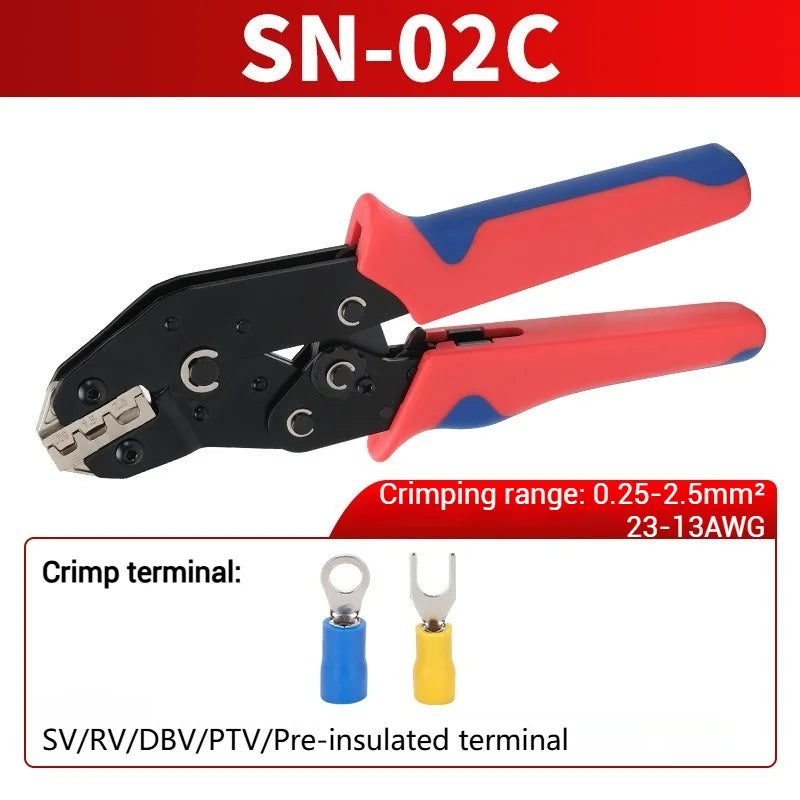 SN-68B Wire Crimping Tool for XH2.54/DuPont2.54/2.8/4.8/6.3/ Non-Insulated/Ferrule Terminals Ratcheting Crimper SN-58B