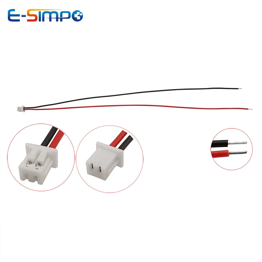 Micro 1.25 2Pin Wire Connectors Plug Jack Mini  PH1.25mm 2P Male Female Socket Battery Charging Cable Terminal Length 15CM