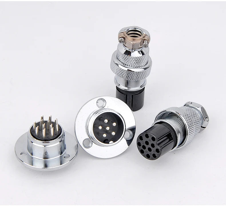 10PCS Aviation Plug Socket Panle Circular Connector with Cover M19 GX20 20mm 2 3 4 5 6 7 8 10 12 Pins