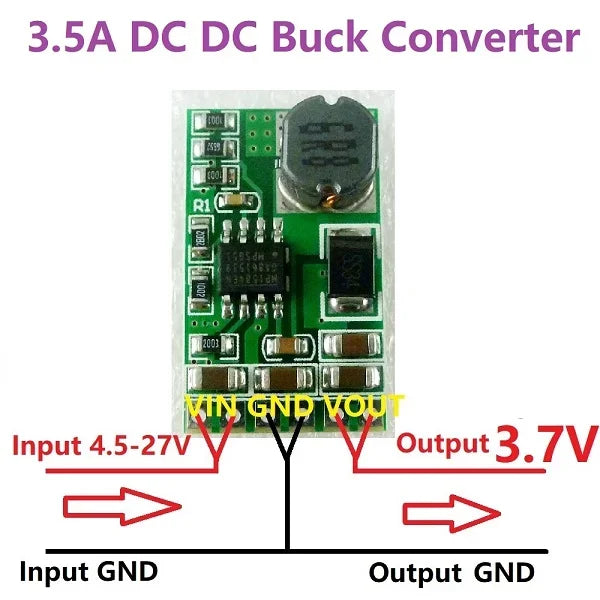 1 PCS  3.5A DC-DC Converter Module Buck Step-Down Voltage Regulator Board 4.5V-27V to 3V 3.3V 3.7V 5V 6V 7.5 9V 12V