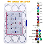 SMD LED Assorted Kit 0402 0603 0805 1206 1210 5730 5050 Purple Pink Fast flashing Warm Cool White Red Green Blue Yellow Orange