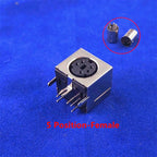 10 Pcs Connnector Mini Din 3 4 5 6 7 8 9 Pin Female Circular Receptacle Power Sockets MD-SM Shield Right Angle Through Holes PCB