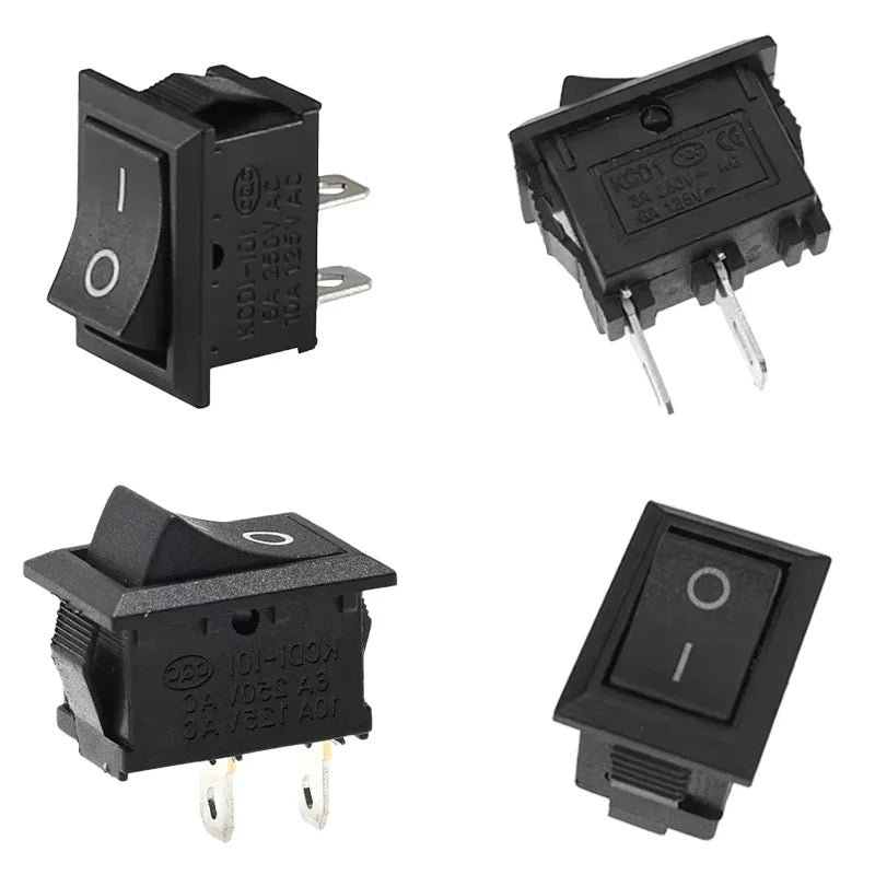 5/20/100Pcs KCD1 Boat-shape Switch 2Pin Power Switch ON-OFF Snap-in Rocker Switch KCD Switches KCD1 10*15mm/15*21mm