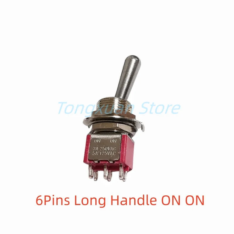 1pc SH T8013-Z1 12mm ON-OFF-ON SPDT DPDT 3/6Pin 2/3Position Maintained Toggle Switch Large Long Handle 3A 250VAC/5A 125VAC