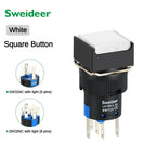 16mm LED Illuminuted Push Button Switch 12/24/220V Momentary Self-locking on Off with Light Square Round Rectangle Power Switch
