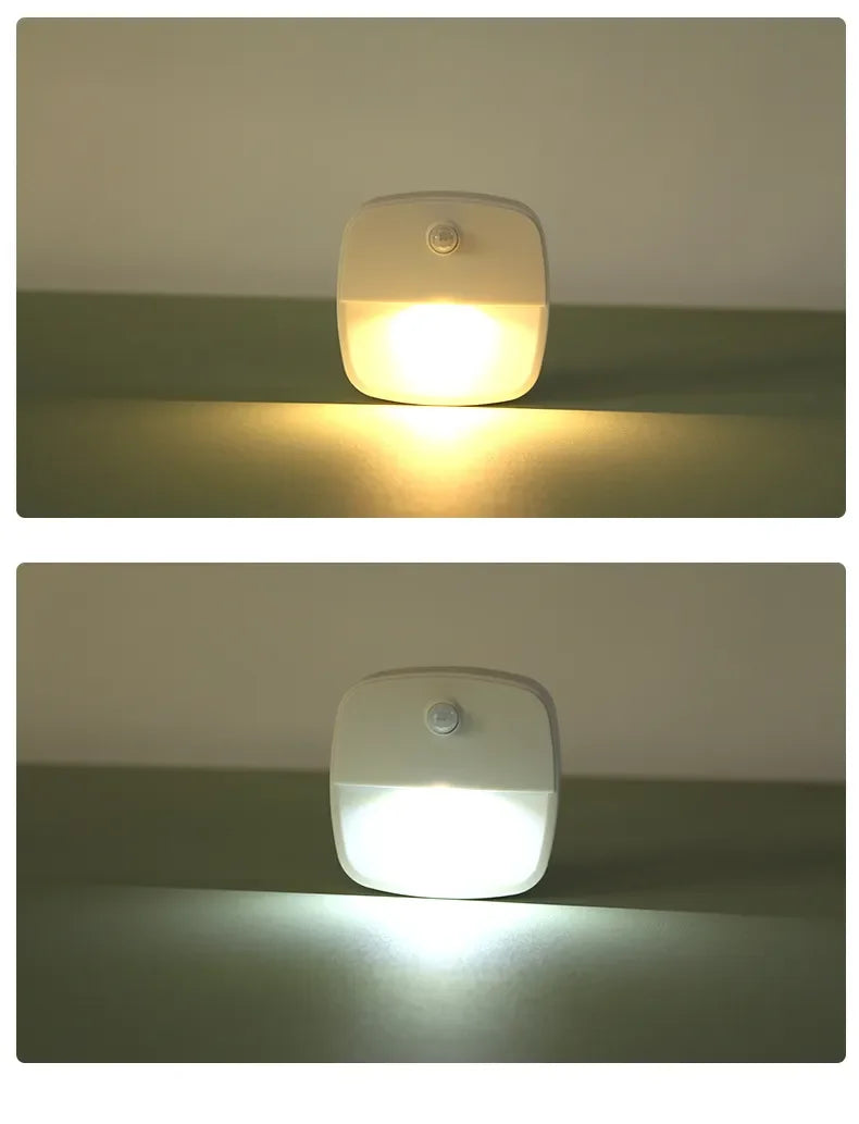 ZQQBYY LED Night Light Motion Sensor Wireless Lights AAA Battery Powered Bedroom Wall Staircase Closet Aisle Body Induction Lamp