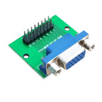 Blue DB15 HDR15 DR15 to Dip 2.54mm Interface Test Board VGA Female Socket Conversion Board for Electronics Testing