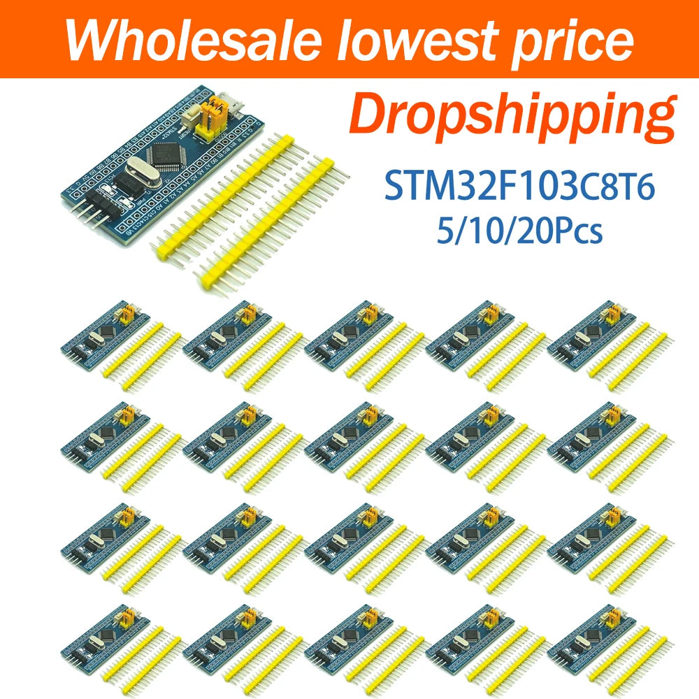 5/10/20Pcs STM32F103C8T6 ARM Cortex M3 STM32 Microcontroller Core Module Single Chip MCU System Development Board Electronic DIY