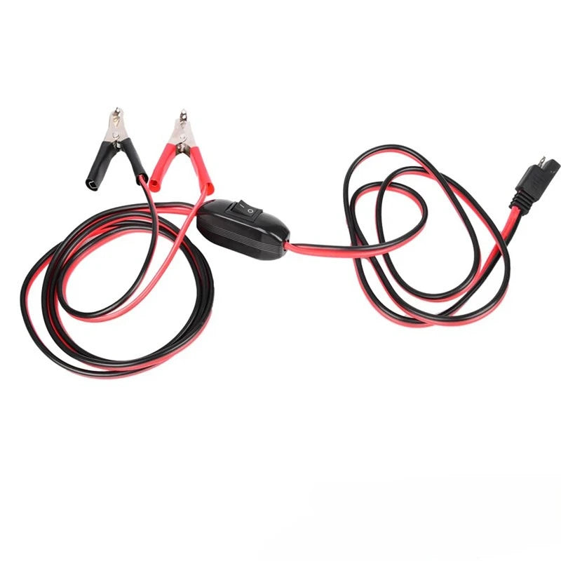 8FT/2.5M 12AWG SAE Battery Alligator Clip Harness with On/off Switch 12V2Pin Quick Break