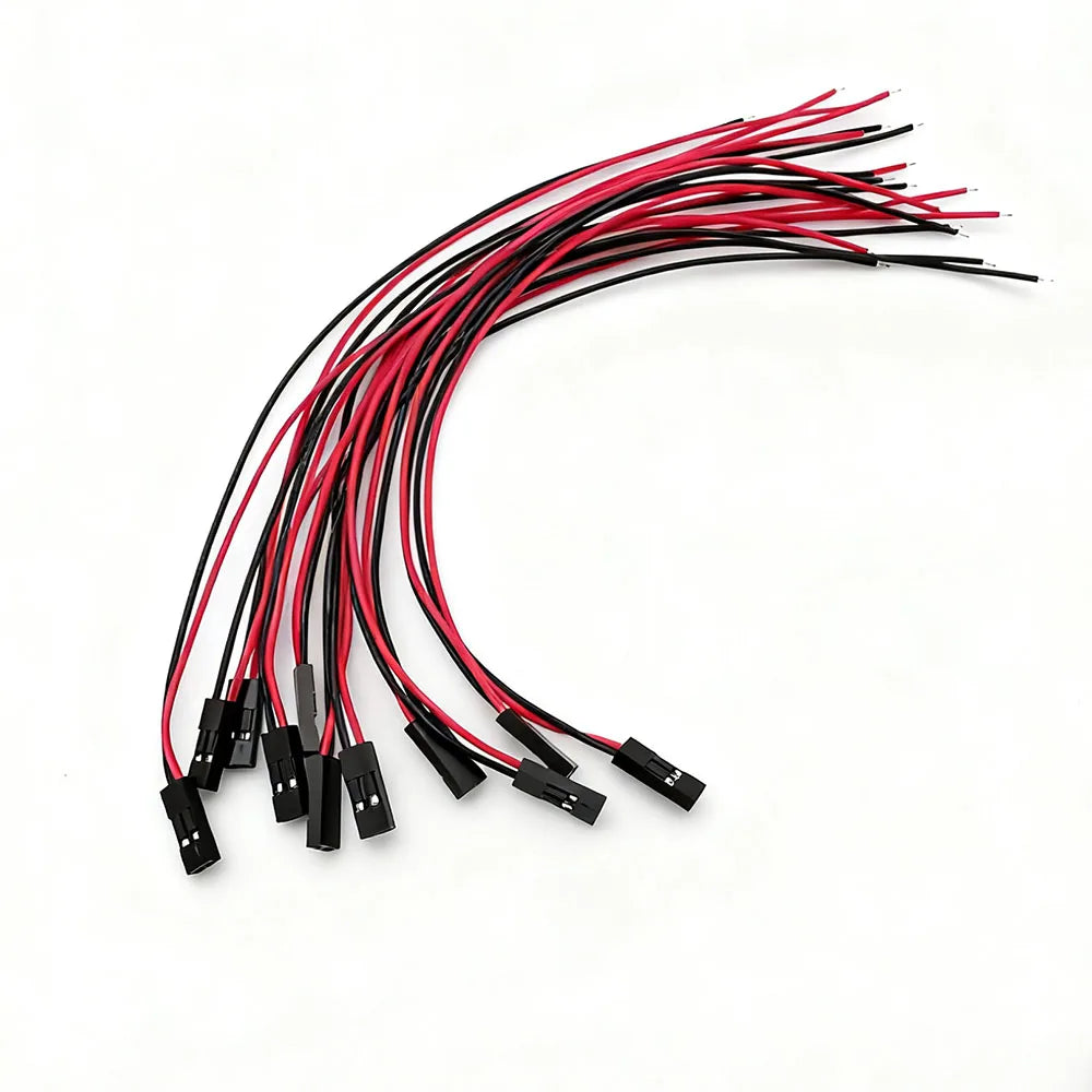 10-50Pcs 2 Pin 2.54mm Pitch Female Jack for Dupont Connector 2P Socket with 26AWG PVC Wire Jumper Cable for Dupont Line PCB DIY