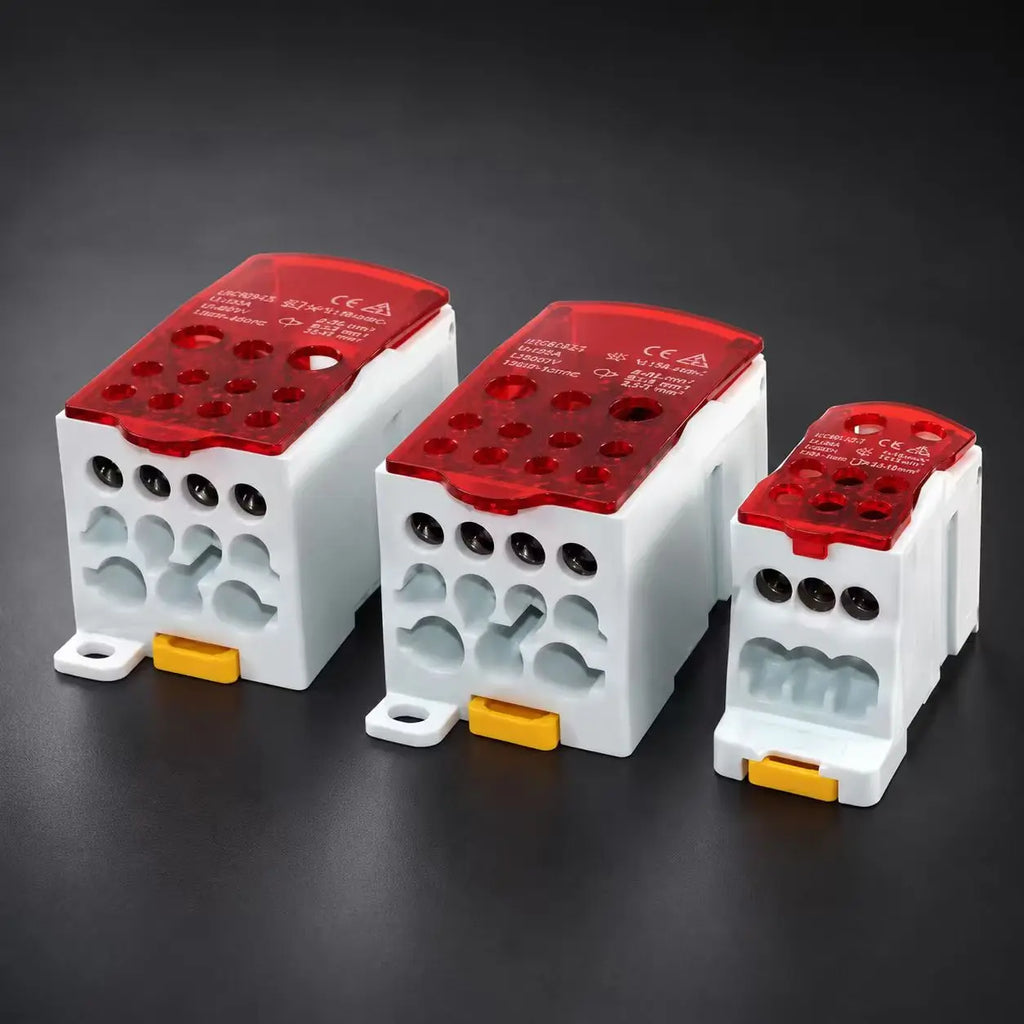 Power Distribution Block UKK250A UKK400A UKK500A 1 In 11 Out Single Pole DIN Rail Electrical Cable Connector Wire Terminal