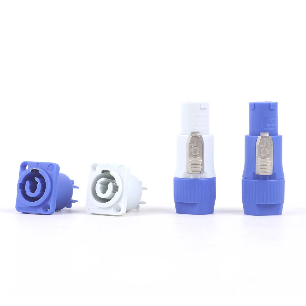 20PCS SpeakON Male Plug PowerCON Type A NAC3FCA+NAC3MPA-1 Chassis Plug Panel adapter 3Pin Powercon Speaker Connector