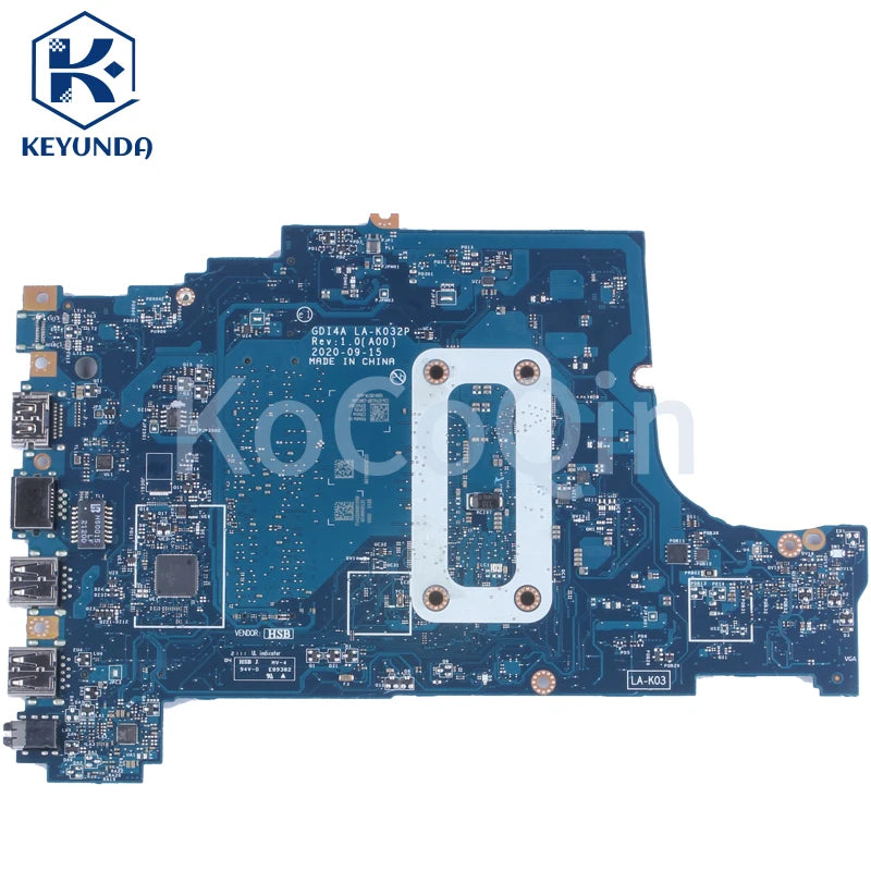 NEW For DELL Vostro 3400 3500 Inspiron 3501 Notebook Mainboard LA-K032P 07HC6F 06PGNJ I3 I5 I7-11TH CPU Laptop Motherboard Test
