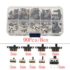 1Box Micro Slide Switch Kit 1P2T SPDT 3 Pin 2 Positions DIP PCB Mount ON-OFF Toggle Switch Interruptores 2/3/4/5/6/7MM 50V 0.5A