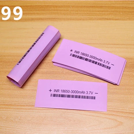 100pcs/lot Battery packaging skin 18650 lithium battery PVC heat shrinkable sleeve packaging skin shrink film insulation sleeve