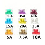 10Pcs Auto Medium Mini Micro Blade Fuses 5A 7.5A 10A 15A 20A 25A 30A 35A 40A Car Truck Vehicle Circuit Protection Safety Fuse