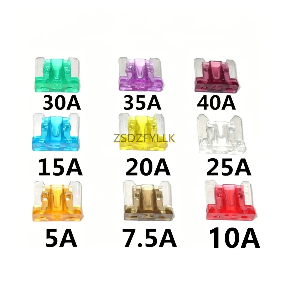 10Pcs Auto Medium Mini Micro Blade Fuses 5A 7.5A 10A 15A 20A 25A 30A 35A 40A Car Truck Vehicle Circuit Protection Safety Fuse