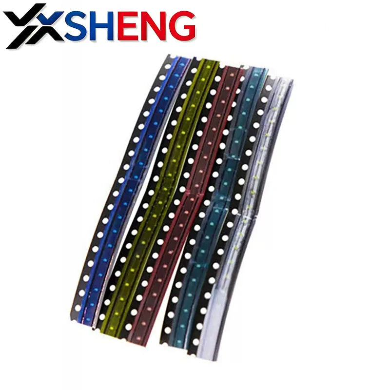 100PCS 0402 SMD LED Component Pack Red Yellow Green Blue White, 20 Pieces Each Of 5 Colors