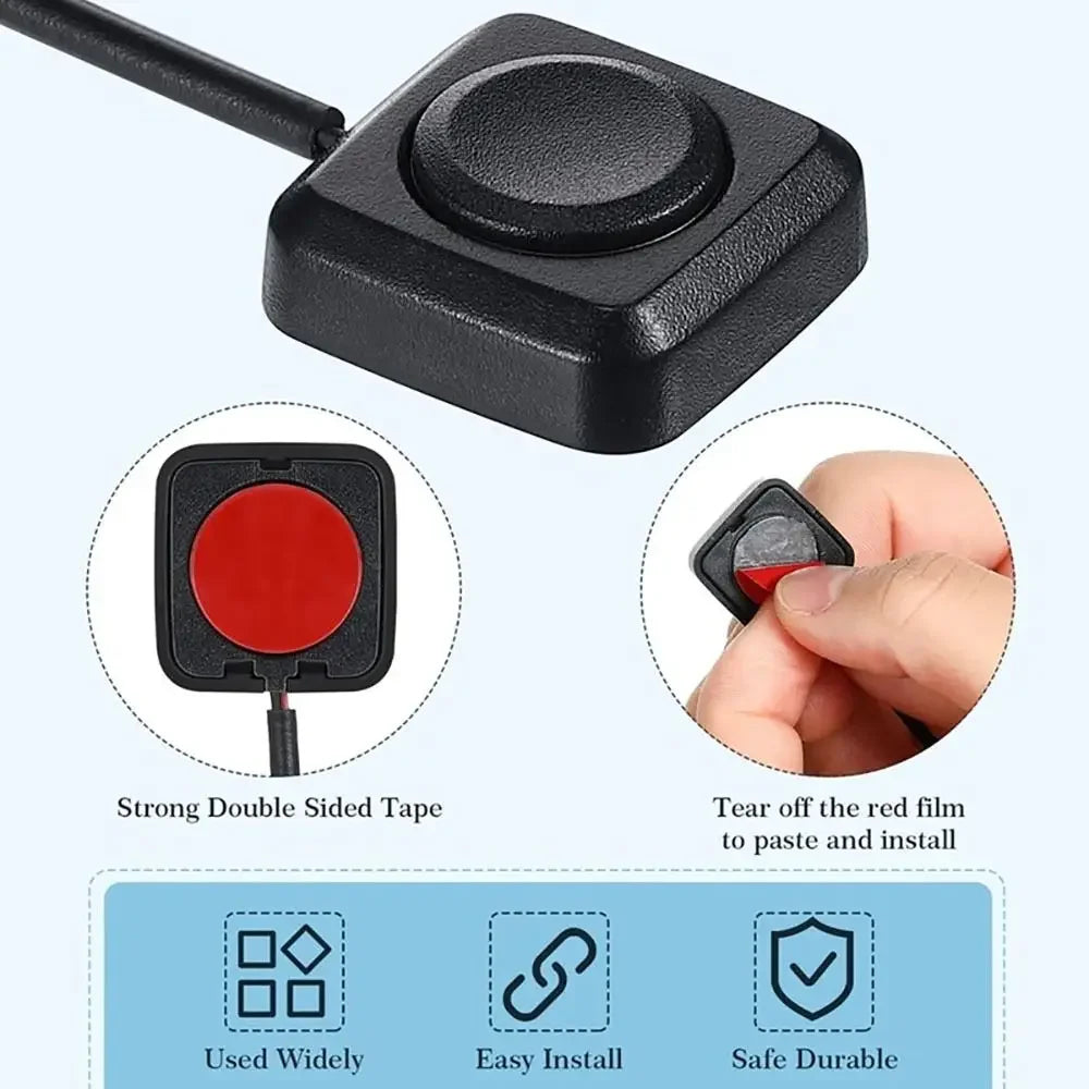 Momentary Push Button Switch ON/OFF 12V/24V  Surface Mount Mini Round Black Button for Horn, Doorbell, Temporary Control