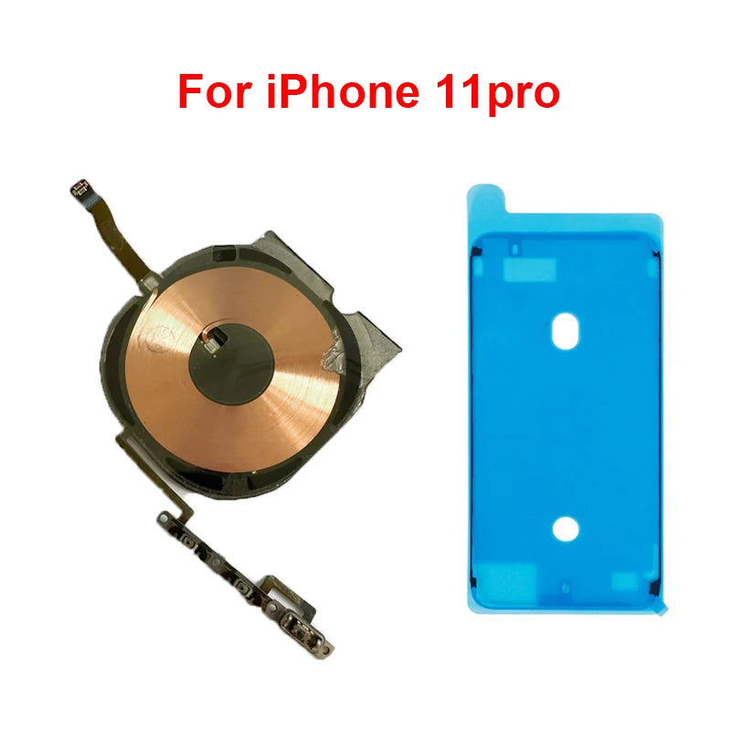 Replacement Wireless Charging Coil NFC Antenna & Volume Flex Cable Compatible with iPhone 8/8P/X/XS/XR/11/12 Mini/Pro Max/SE2