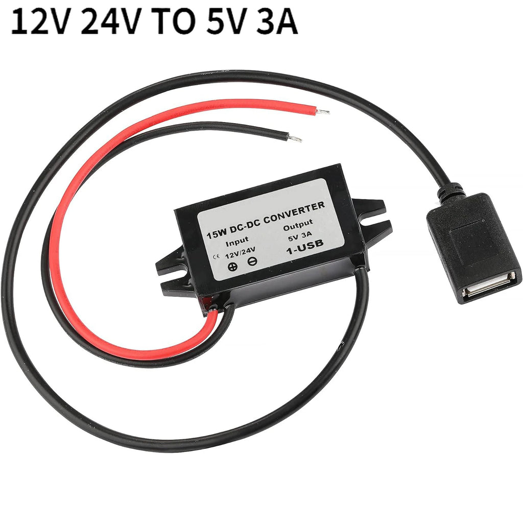12V to 5V 3A DC-DC Step Down Module Power Converter Wire/Dual Ear USB Type C/Adapter USB-A Female/dual USB/ Connector Waterproof