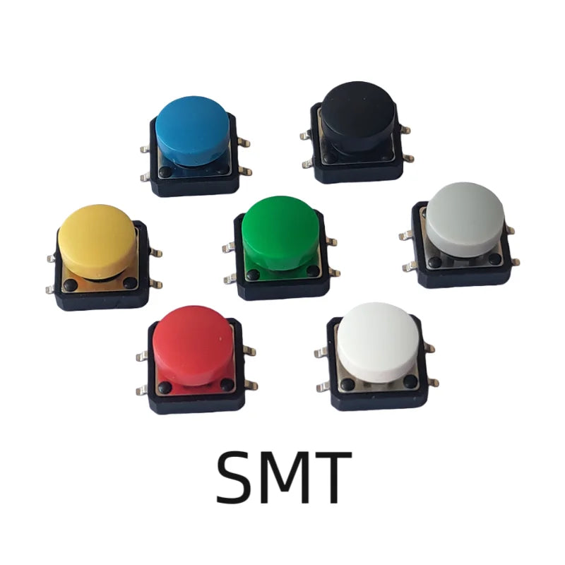 10Sets 12x12mm Momentary Tact Switch Add Plastic Caps Height 9.2mm Push Button Switch 4PIN SMT DIP PCB Mounting Button