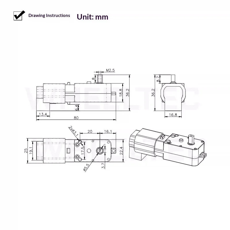 High Quality TT Motor DC Gear Motor Metal Output Shaft High Precision Encoder with Protective Shell