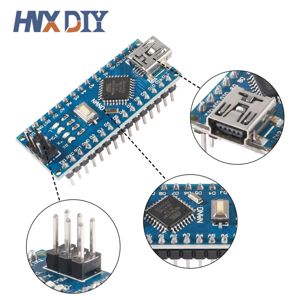 4PCS Mini / Type-C / Micro USB Nano 3.0 Atmega328P Controller Compatible Board for arduino CH340 USB driver 16Mhz ATMEGA328P