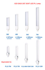 1pc G23 GX23 2Pin CFL PL-S 7W 9W 13W LED 5W 7W Sideview Horizontal Plugin Replacement 110V/220V Desk Table Reading PL Lamp Light