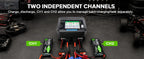 HTRC H6X2AC Dual Channel Battery Charger DC 400WX2 AC300W 16AX2 for 1S~6S Lipo Li-ion LiFe LiHV LTO NiMh RC Battery Fast Charge