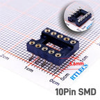 5/50 Pcs 2.54MM Pitch SMD DIP IC Socket Contact Clip Surface Mount Machined Receptacle 4 6 8 10 12 14 16 18 20 24 Pin Row 7.62mm