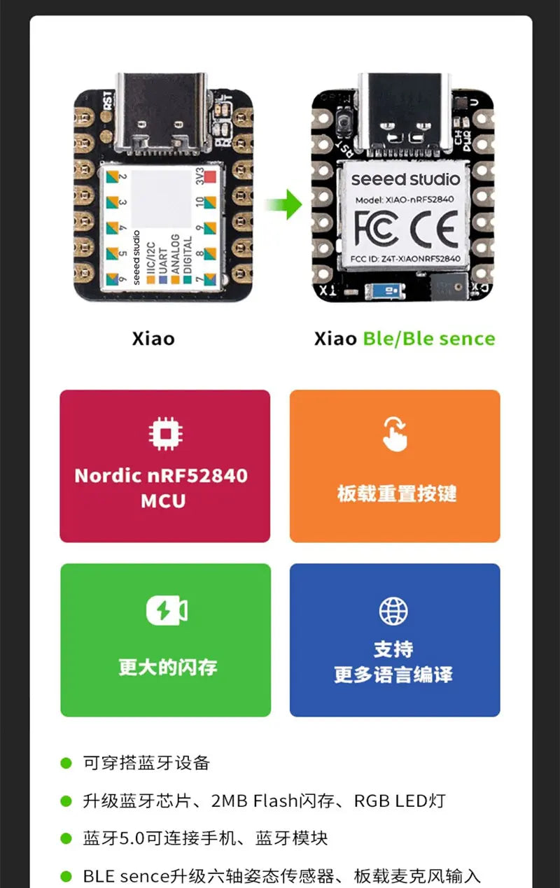 XIAO BLE SENSE Development Board Module BLE 5.0 nRF52840 Nano Arm Microcontroller for Arduino