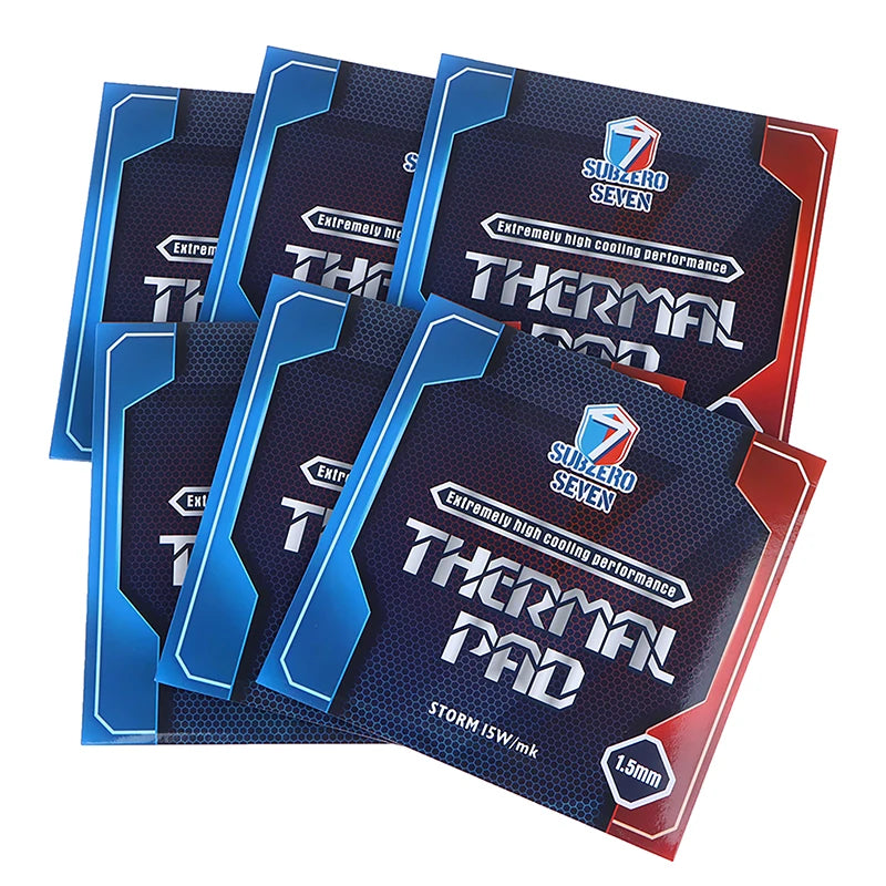 SubZero Seven-Thermal Pad 15W/mk Silicone Heat Dissipation Pad (0.5mm/1.0mm/1.5mm/2.0mm/2.5mm/3mm) for Electronics Cooling