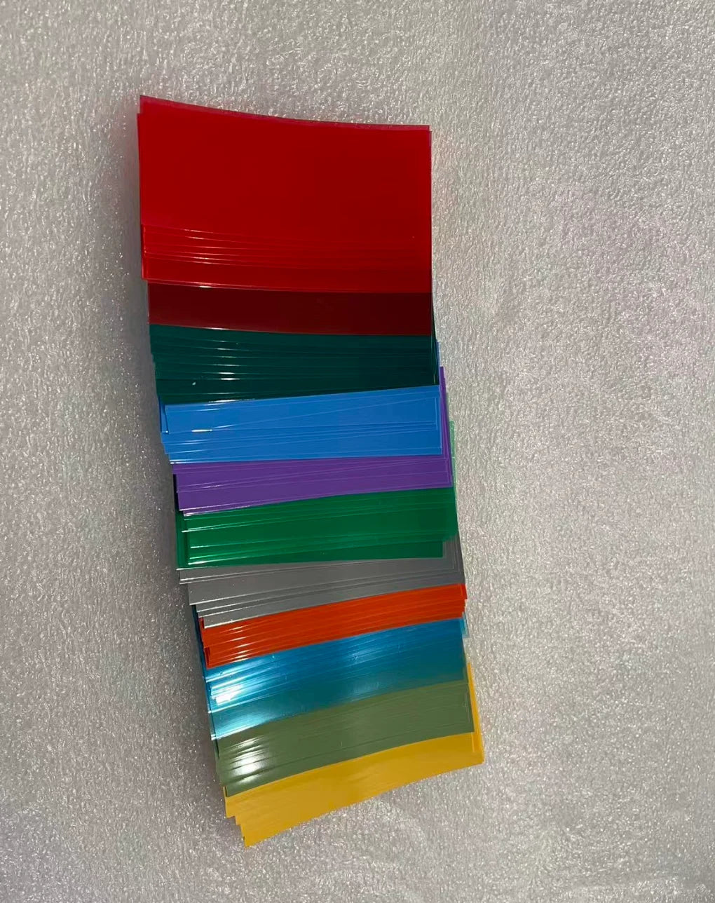 100pcs 18650 Battery Wrap Sleeve Heat Shrink Shrinkable Tube Insulated Multicolor Battery Skin PVC FilmTape Protector Cover Pipe