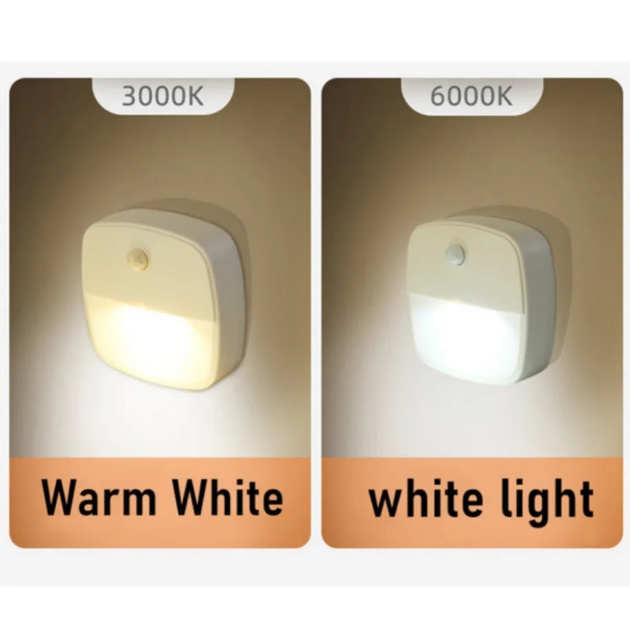 ZQQBYY LED Night Light Motion Sensor Wireless Lights AAA Battery Powered Bedroom Wall Staircase Closet Aisle Body Induction Lamp