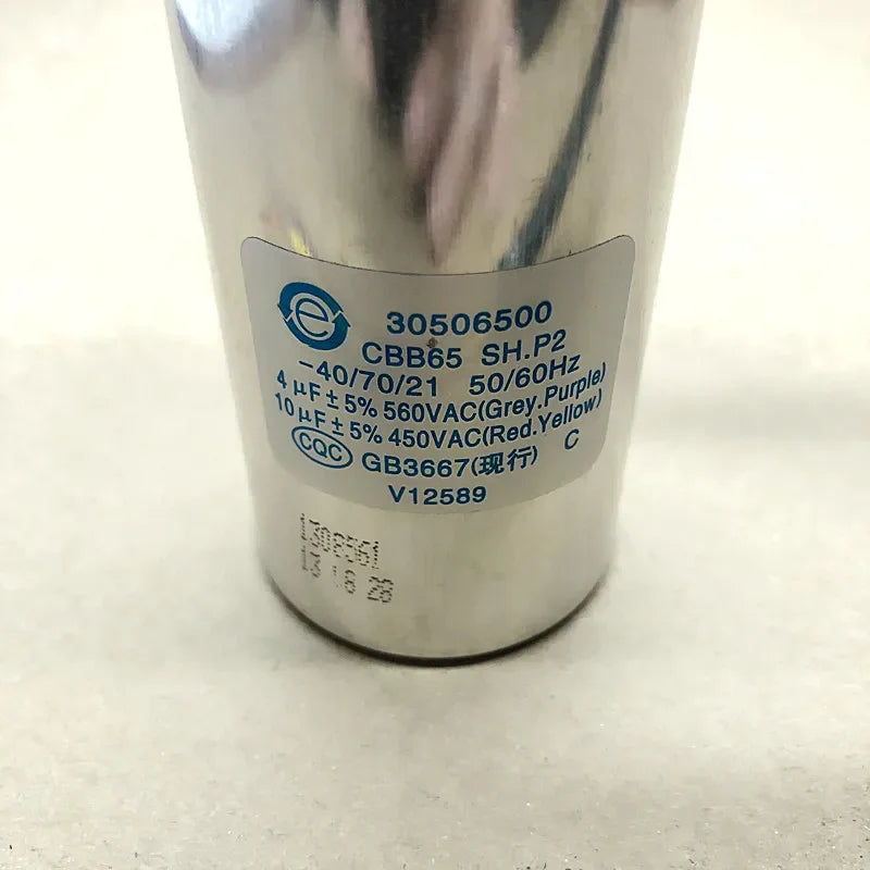 1pcs CBB65 for Haier Washing Machine Dual Cylinder Dual Drum Semi-Automatic Motor 4UF+10uF 4-Wire Starter Capacitor