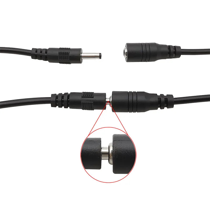 DC 3.5mm X 1.35mm Male Plug Female Jack DC Power Charging Cable Connector DC Power Wire Pigtail for CCTV Camera LED Strip Light