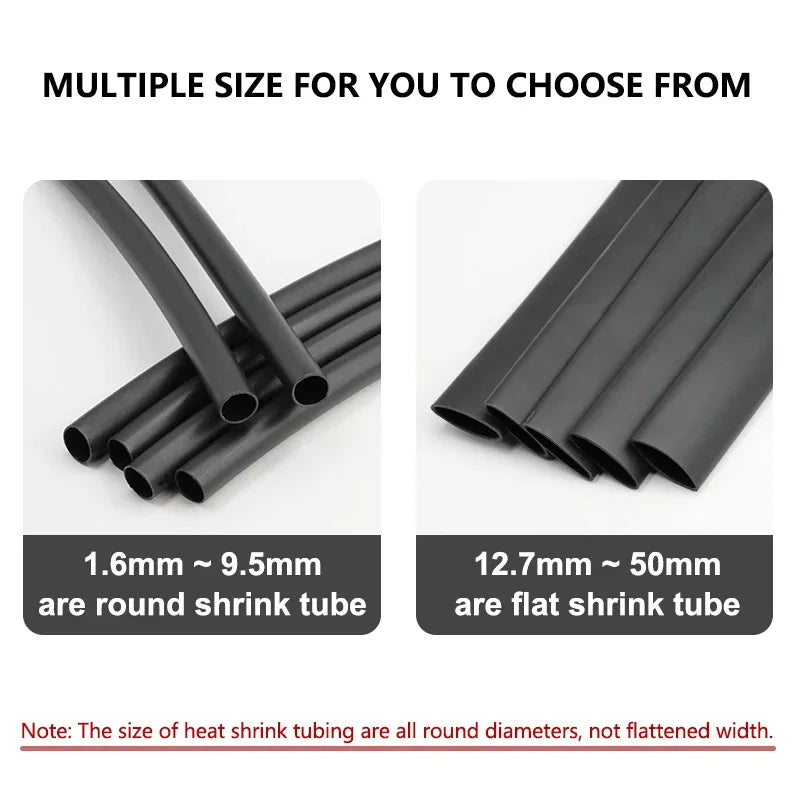 1M With Glue Dual Wall 3:1 Heat Shrink Tube 1.6/2.4/3.2/4.8/6.4/7.9/9.5/12.7/30/50mm Shrinkable Tubing Adhesive Wrap Wire Sleeve