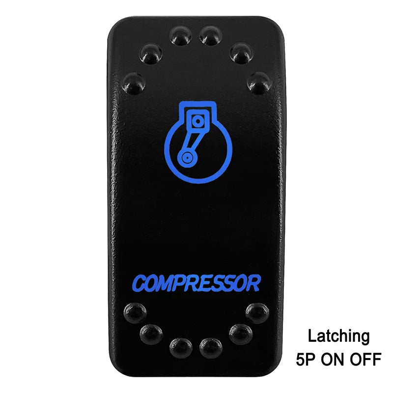 Waterproof Rocker Switch with Blue LED | 12V/24V Latching & Momentary (SPST/ DPDT) | for Marine, UTV, ATV, RZR, Automotive
