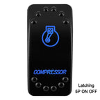 Waterproof Rocker Switch with Blue LED | 12V/24V Latching & Momentary (SPST/ DPDT) | for Marine, UTV, ATV, RZR, Automotive