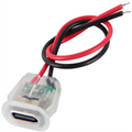 5/10pcs Type-C Female 2P Wire Type USB Connector Pigtail Cable Extension Power Cable Open End Connector Transparent with Light