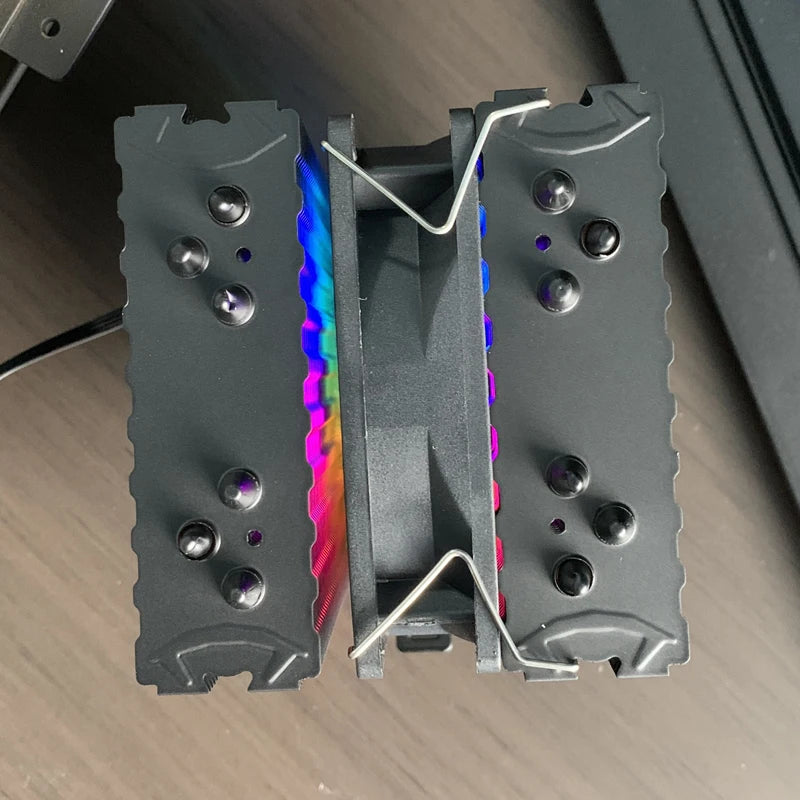 6 Heat Pipes CPU Cooler Black/White Silent RGB Cooling Fan for Intel LGA 1700 1200 1150 1151 1155 2011 X79 X99 1366 AMD AM5 AM4