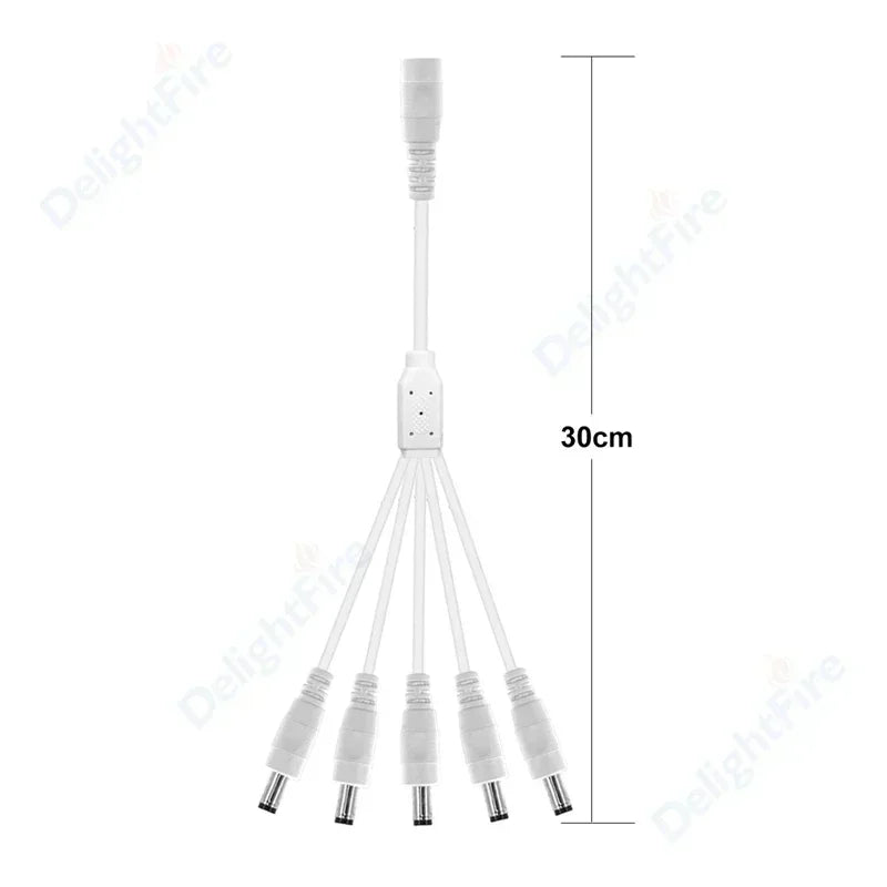 DC Power Splitter Cable 5.5mm 2.1mm 1 To 2/3/4/5/6/8 Way 5V 12V Power Adapter Connector Cord For LED Strip Lights CCTV Camera
