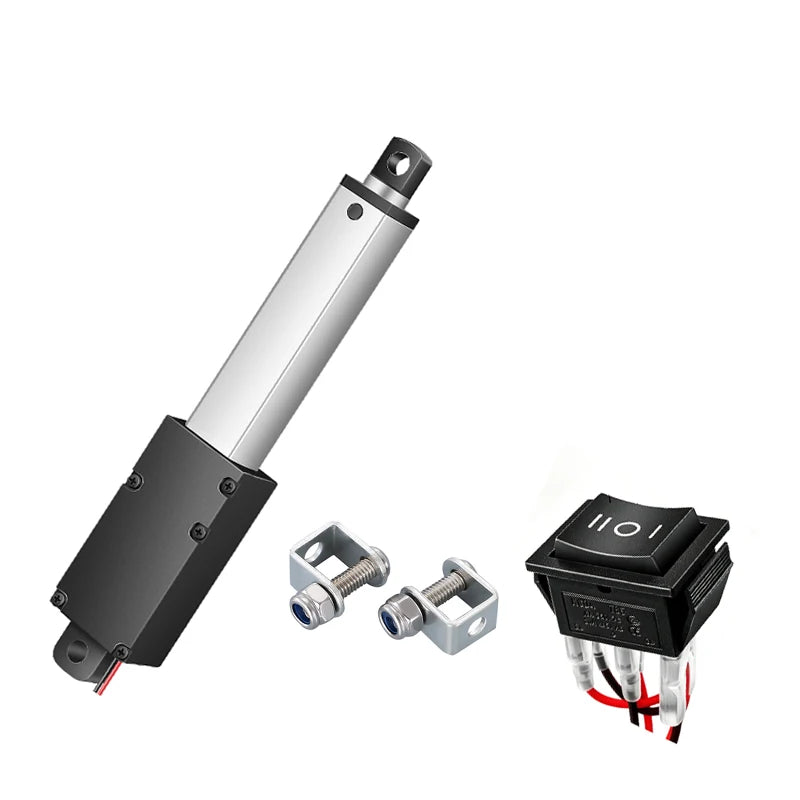 Mini Electric Linear Actuator 6V 12V 24V 150N-20N Push Rod with Rocker Switch & Bracket for Robot Cabinet Shutter Cosplay