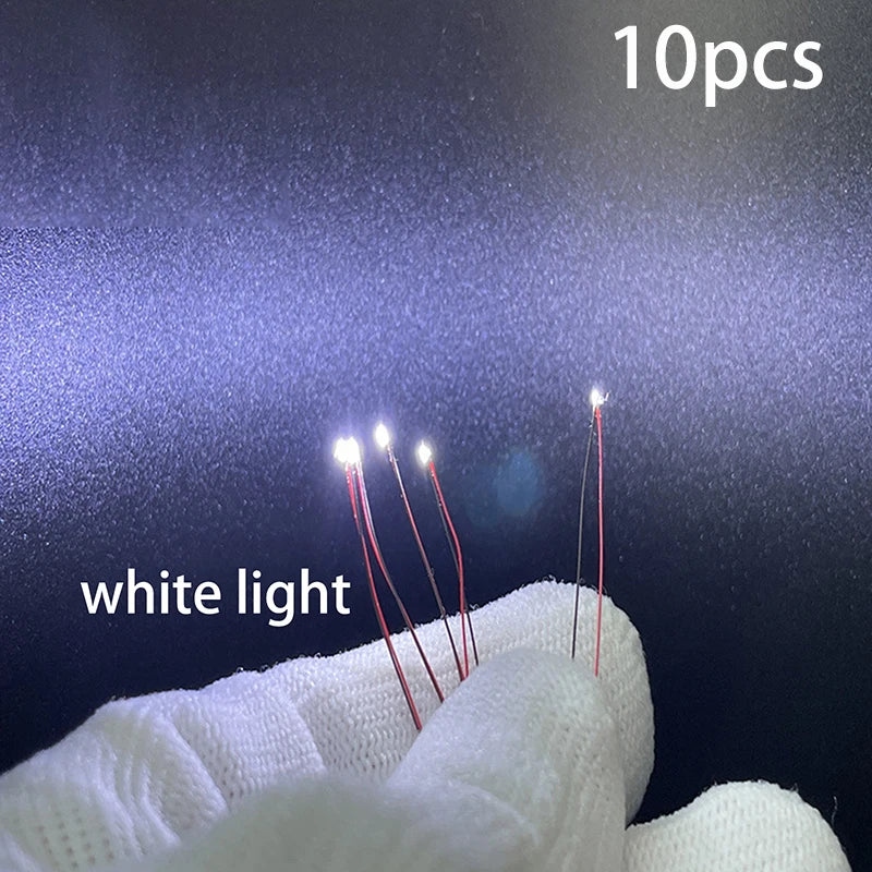 10pcs 0805 FLASHING LED SMD Lamp Wired Micro Litz Led Pre-soldered Chip Wired 30cm 3V Railway Model Toy Light DIY Leads Wires