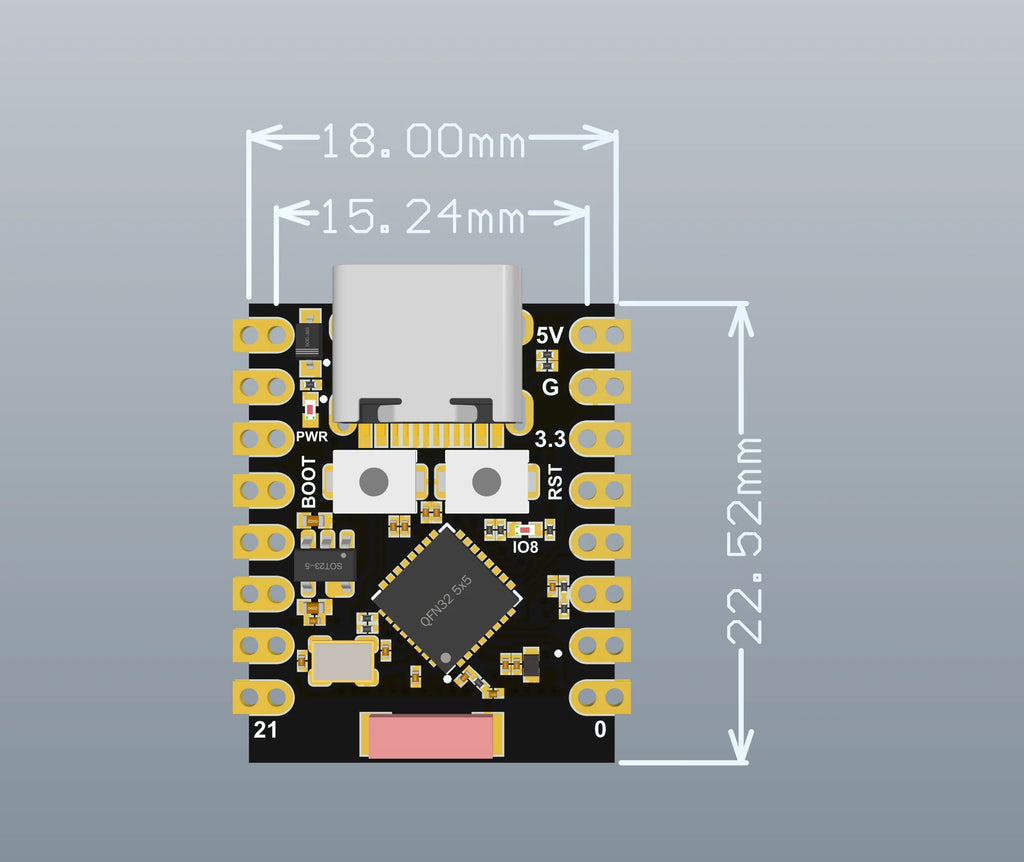 SAMIROB WiFi Bluetooth ESP32 C3 S3 H2 C6 SuperMini Board IoT Development Kit Compatible with MicroPython Programming