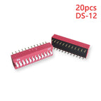 20PCS Red Toggle DIP Switch Module Spacing 2.54MM 24V Inline 1 2 3 4 5 6 7 8 9 10 12 PIN Quick Dial The Code Switch
