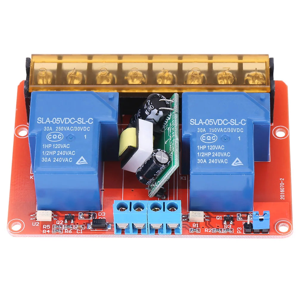 AC100V-250V 30A High Power 2-Channel Relay DC5V High low Level Trigger Switch Module